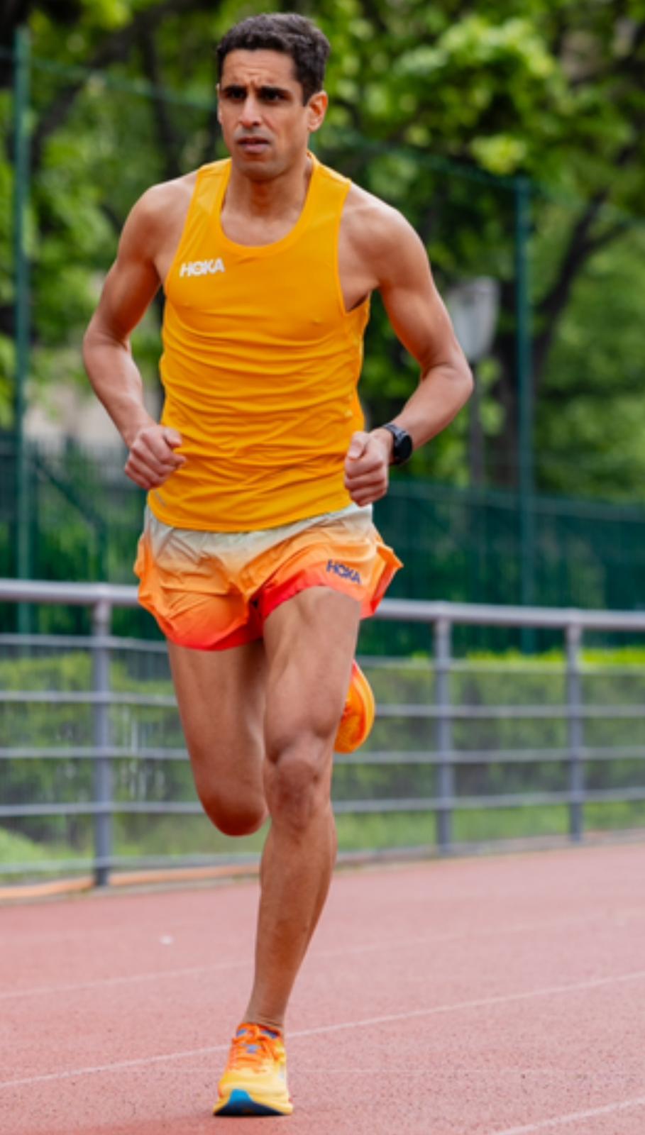 Naji Boulami, arrivée de course au bord du lac Léman